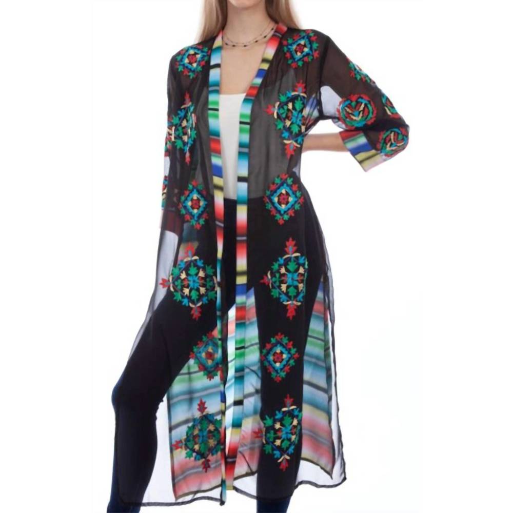 NEW SCULLY embroidered duster in black
